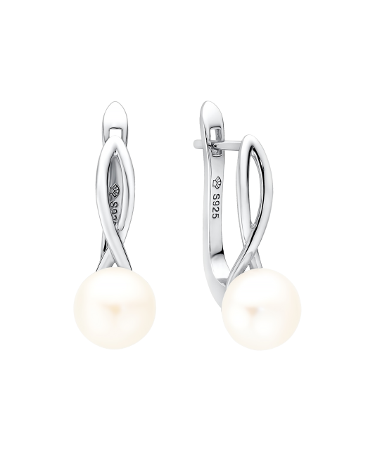 Sterling silver earrings with pearls