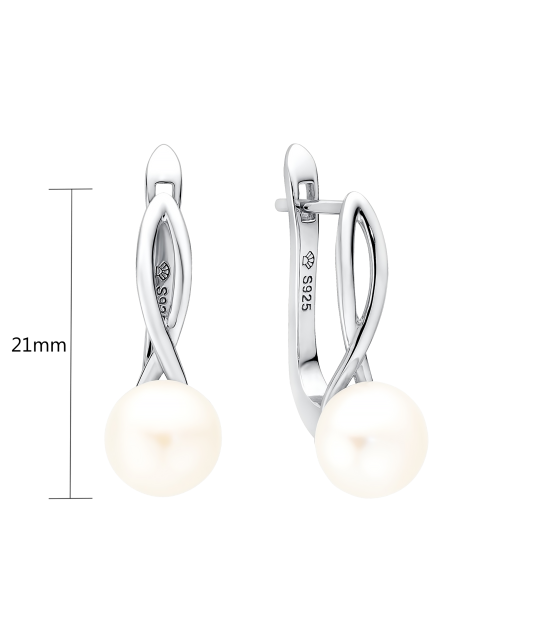 Sterling silver earrings with pearls