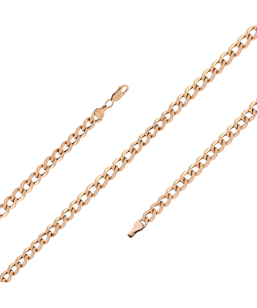 Gold bracelet "Curb" 4.3mm