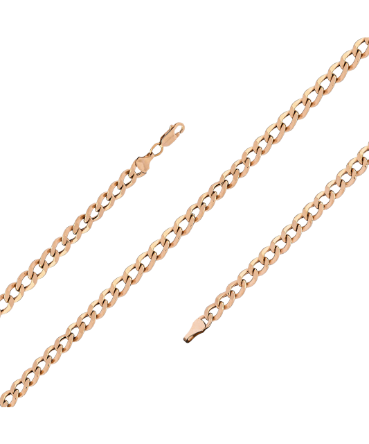 Gold bracelet "Curb" 4.3mm