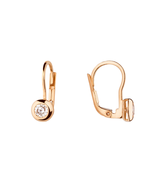 Gold earrings with zircons