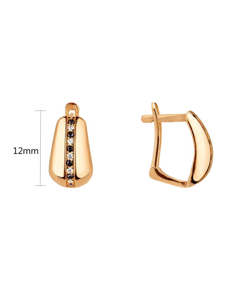 Gold earrings with zircons