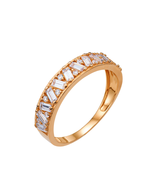 Gold ring with zircons