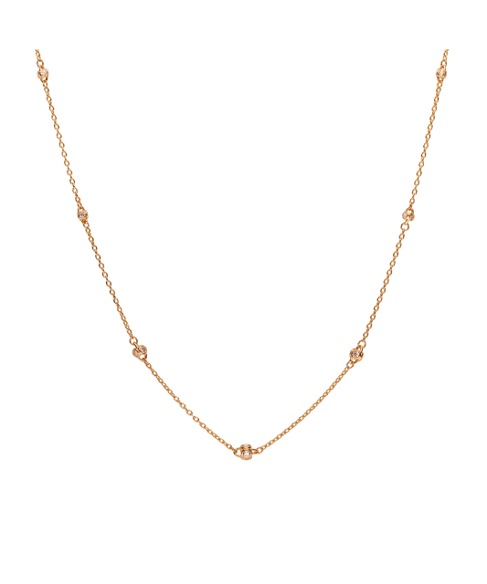 Gold chain with zirconium pendant