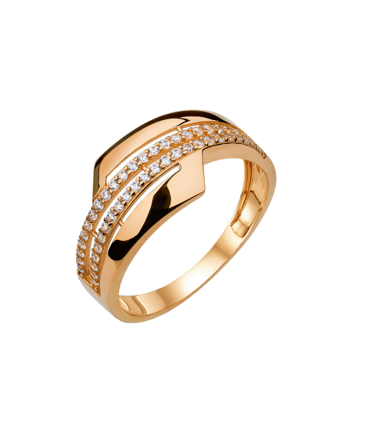 Gold ring with zircons