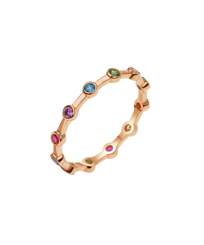 Gold ring with zircons