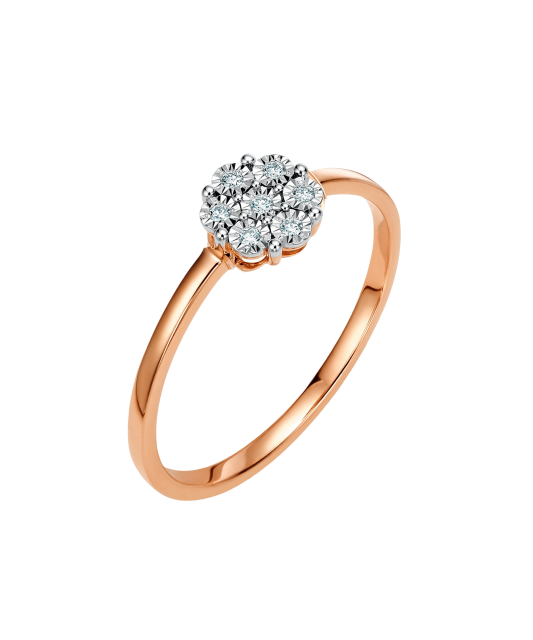 Gold ring with diamonds