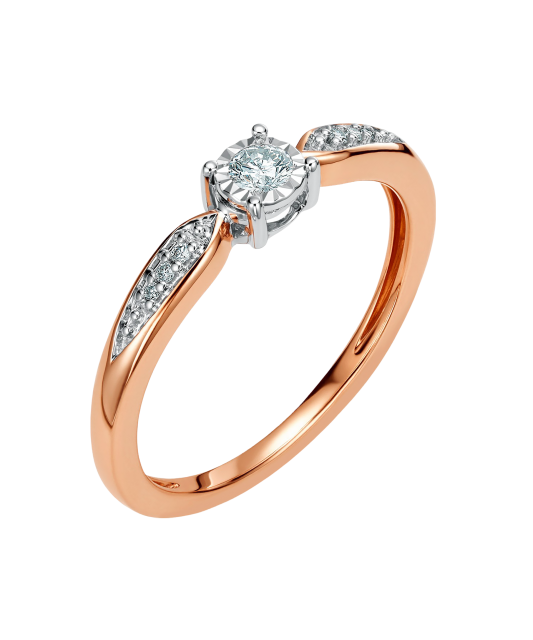 Auksinis žiedas su briliantu  - Goldinga