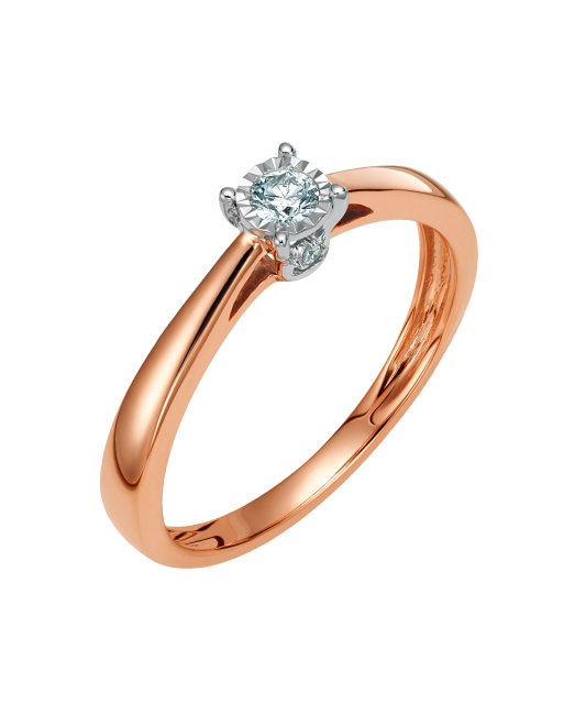 Gold ring with diamond