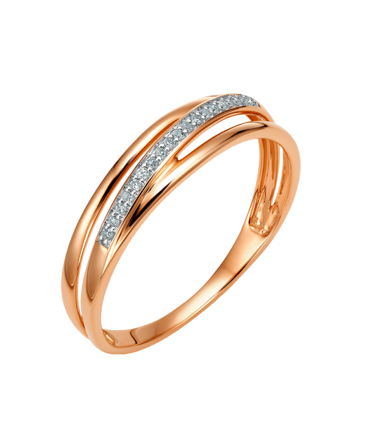 Gold ring with diamonds