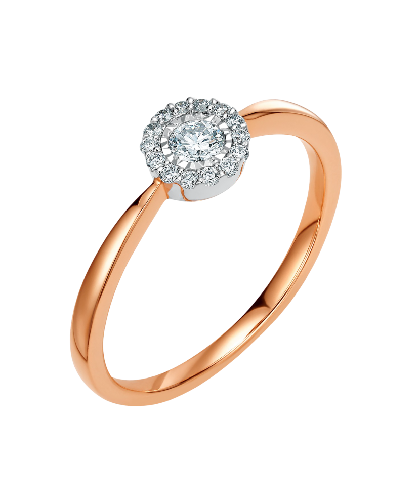 Gold ring with diamonds