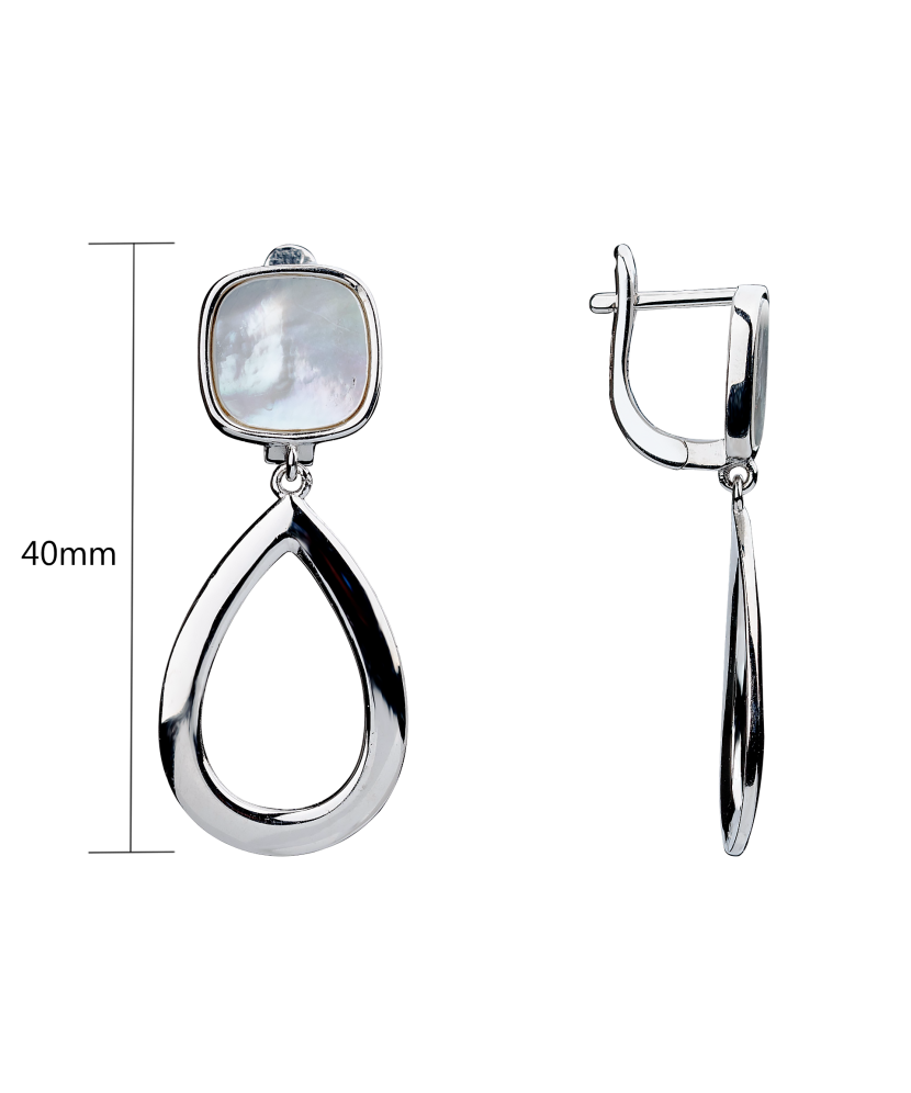 Sterling silver earrings with nacre