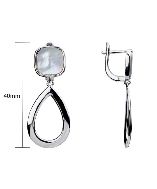 Sterling silver earrings with nacre