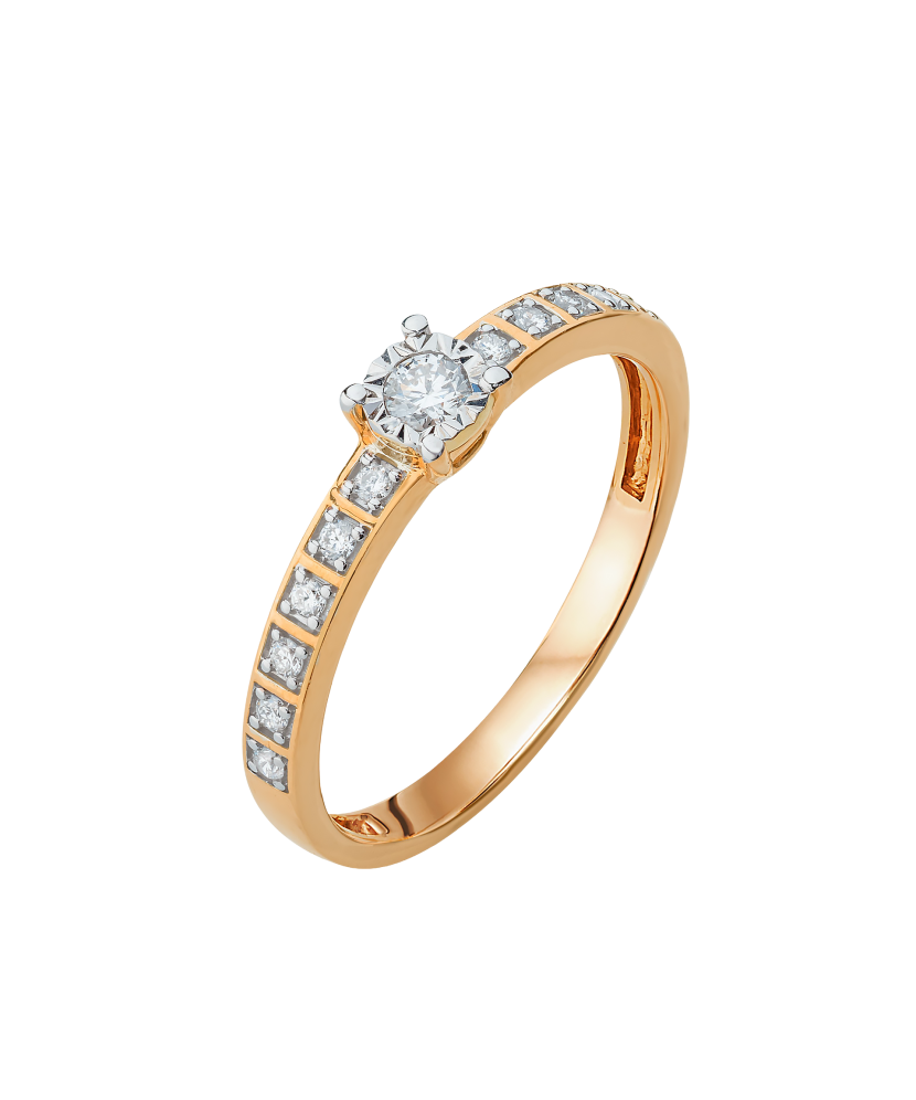 Gold ring with diamonds