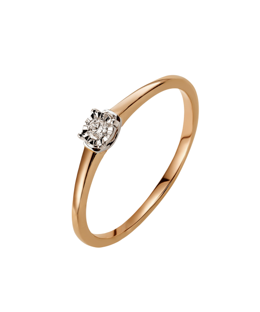Gold ring with diamonds