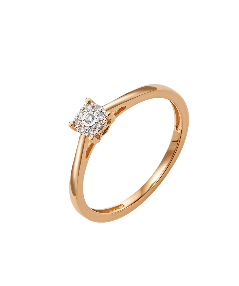 Gold ring with diamonds