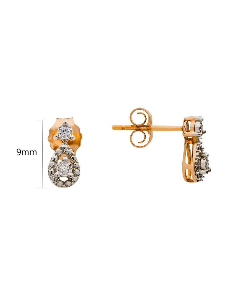 Gold earrings with diamonds