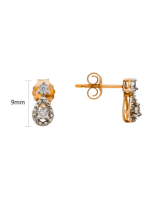 Gold earrings with diamonds