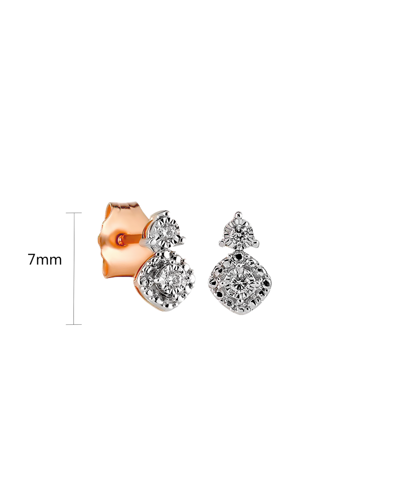 Auksiniai auskarai su briliantais  - Goldinga