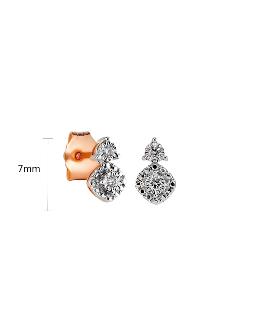 Auksiniai auskarai su briliantais  - Goldinga