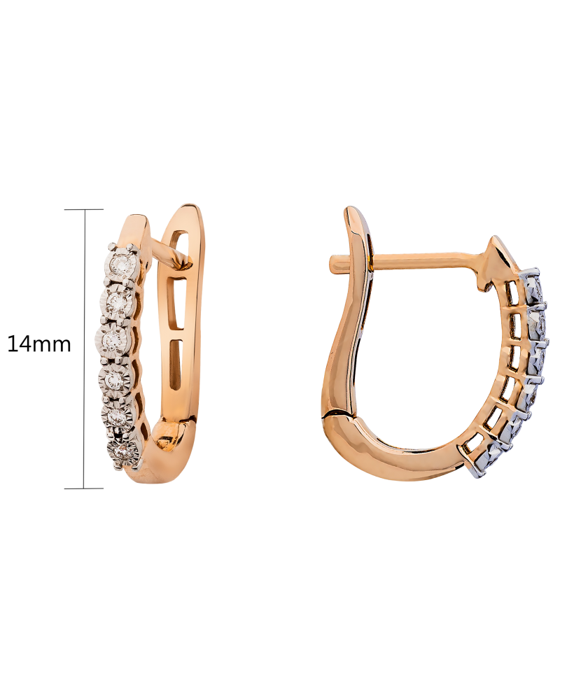 Gold earrings with diamonds