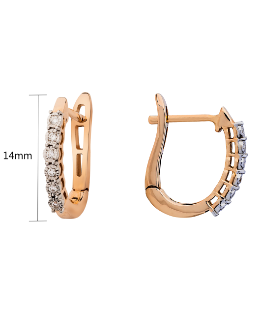 Gold earrings with diamonds