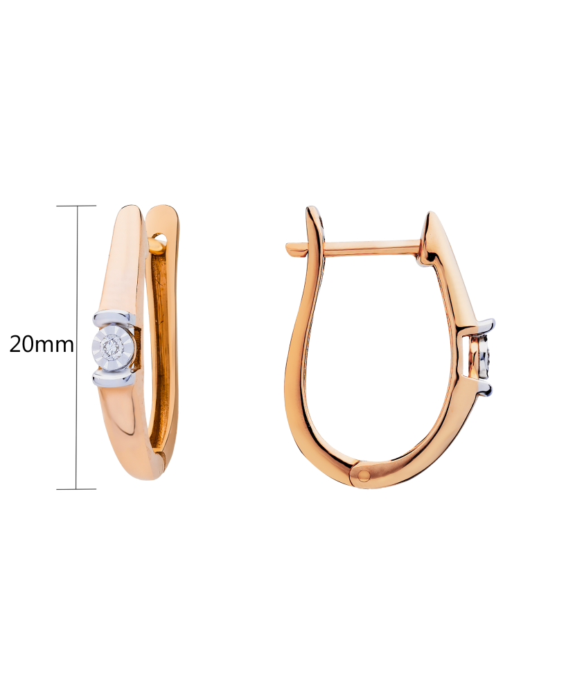 Gold earrings with diamonds