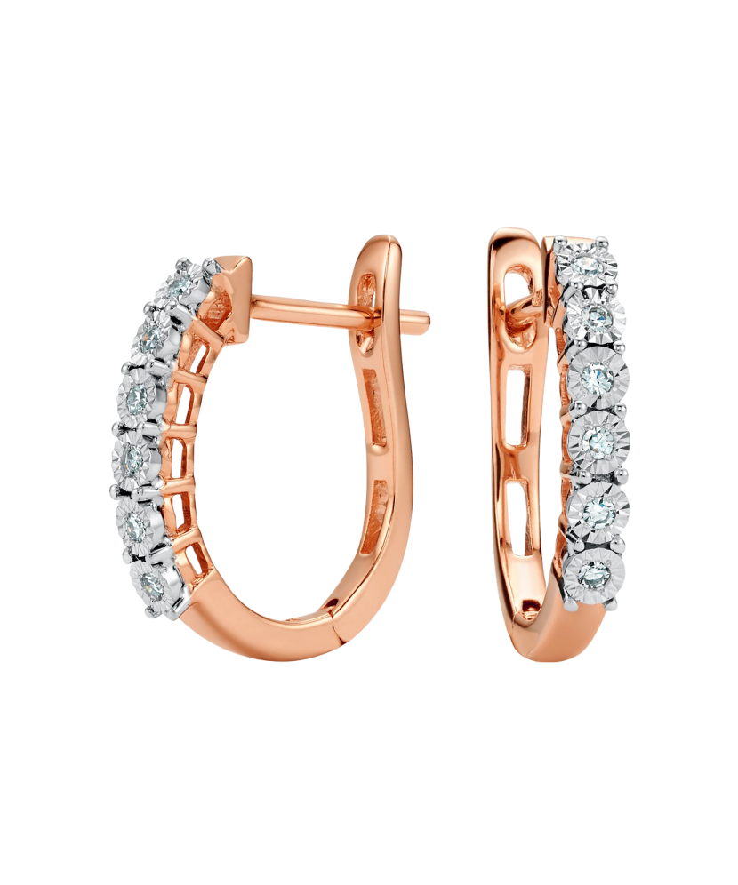 Auksiniai auskarai su briliantais  - Goldinga