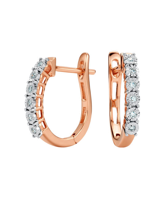 Gold earrings with diamonds