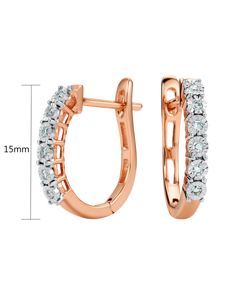 Gold earrings with diamonds