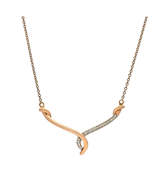 Gold chain with diamond pendant