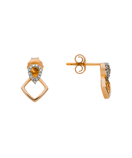 Gold earrings with diamonds