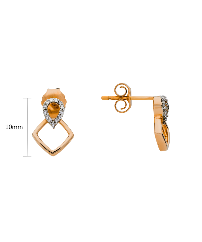 Gold earrings with diamonds