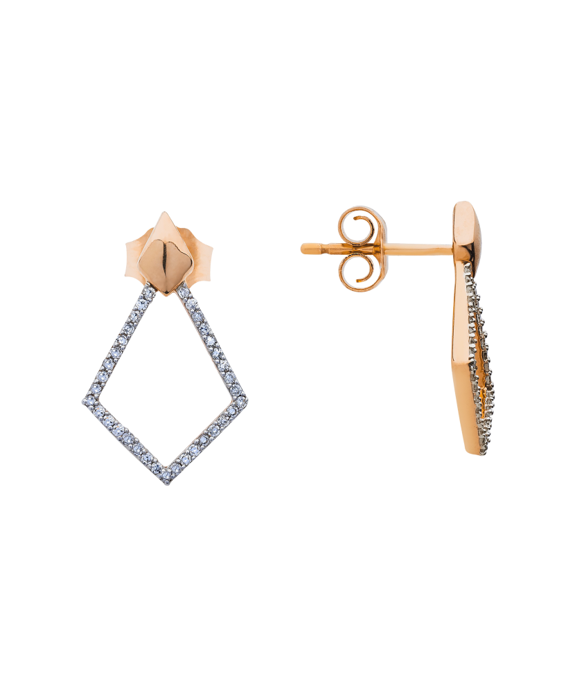 Gold earrings with diamonds