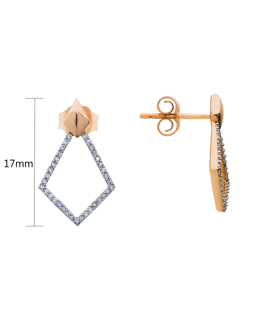 Gold earrings with diamonds