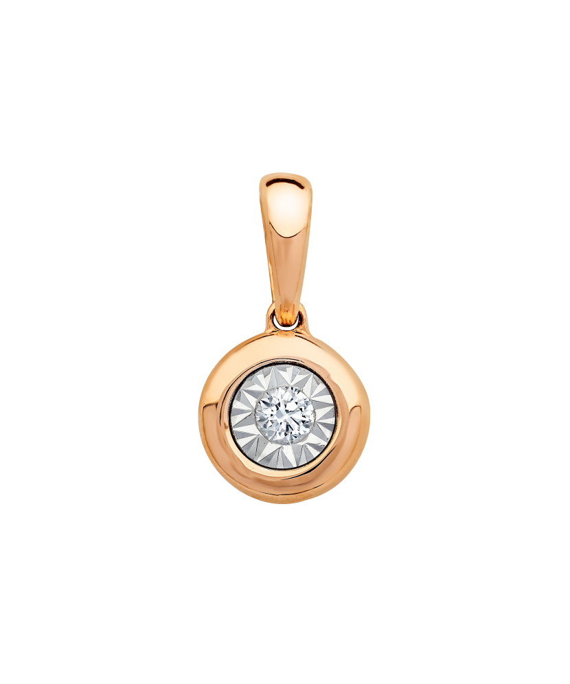 Gold pendant with diamonds