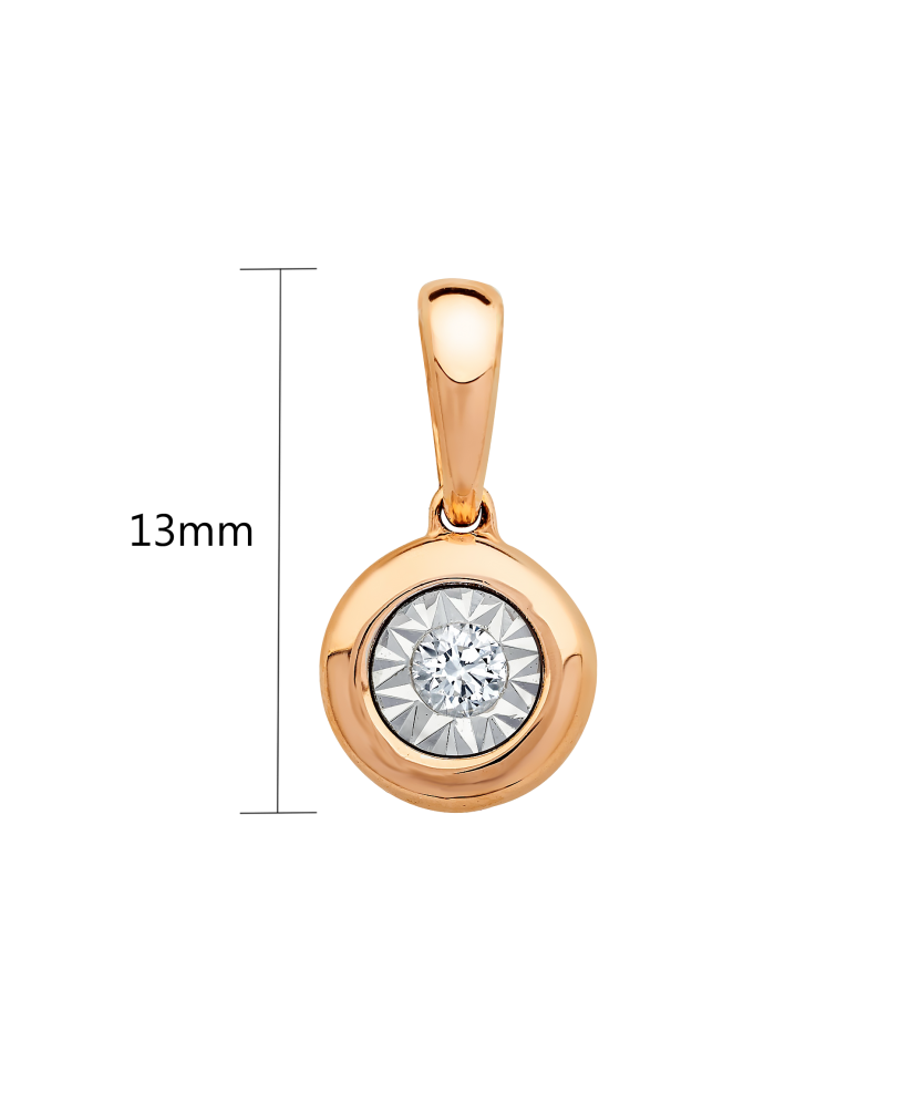 Gold pendant with diamonds