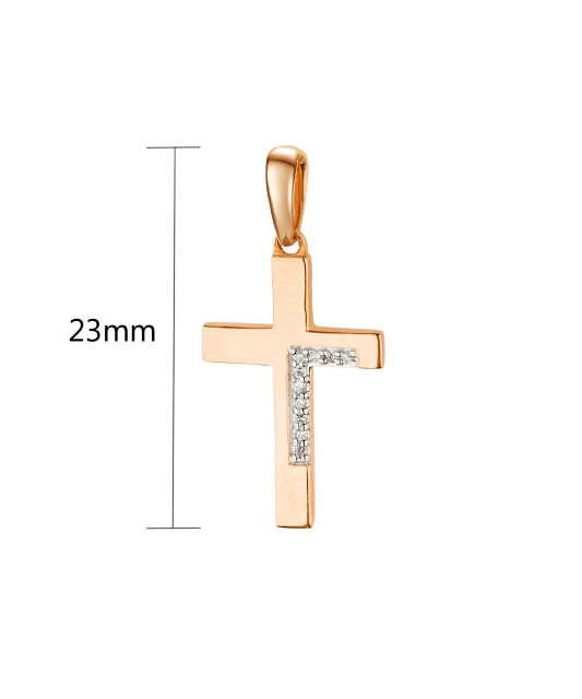 Gold pendant with diamonds "Cross"