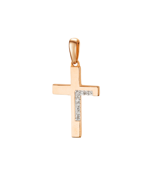 Gold pendant with diamonds "Cross"