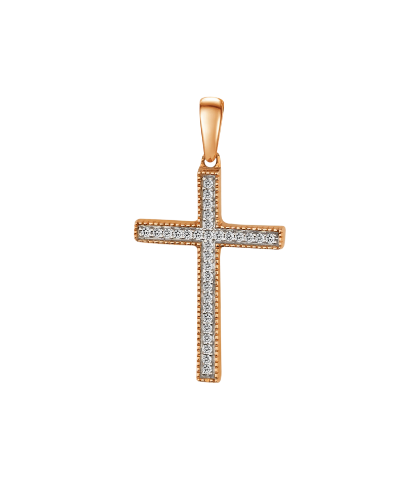 Auksinis pakabukas su deimantais "Kryželis"  - Goldinga