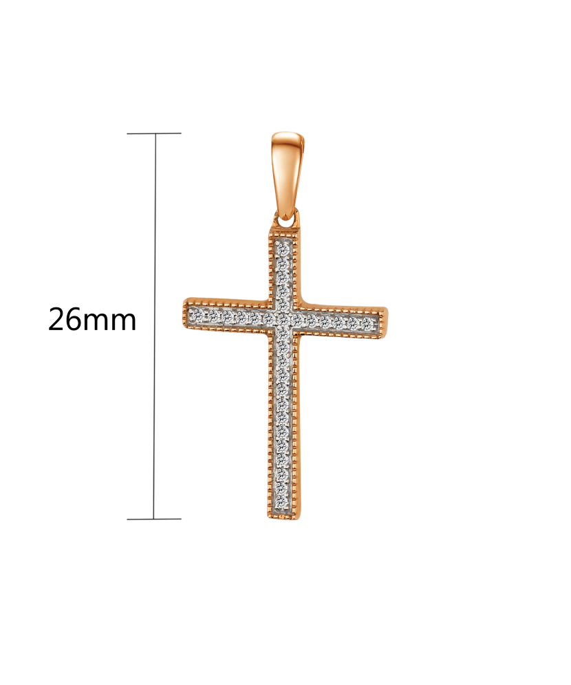 Auksinis pakabukas su deimantais "Kryželis"  - Goldinga