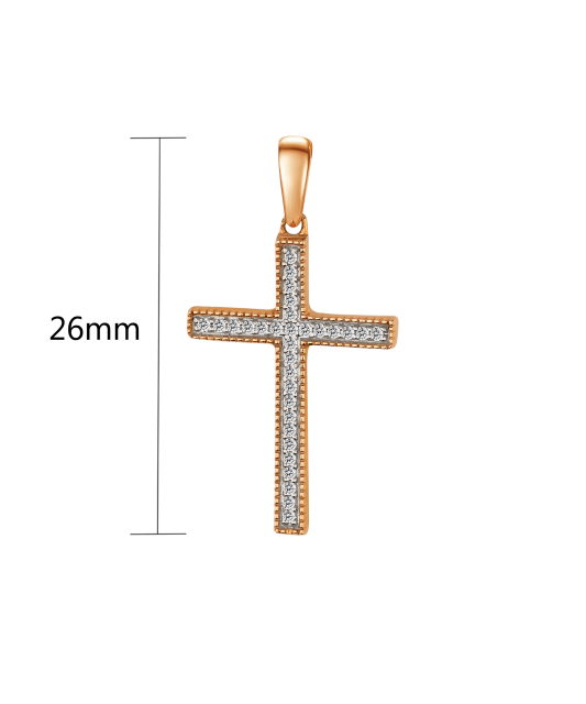 Gold pendant with diamonds "Cross"