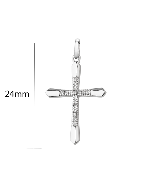 White gold chain with diamonds "Cross"