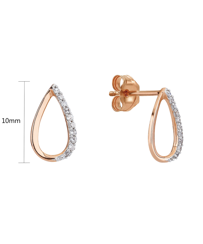 Gold earrings with diamonds