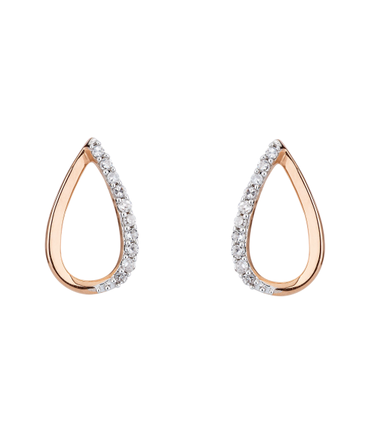 Gold earrings with diamonds