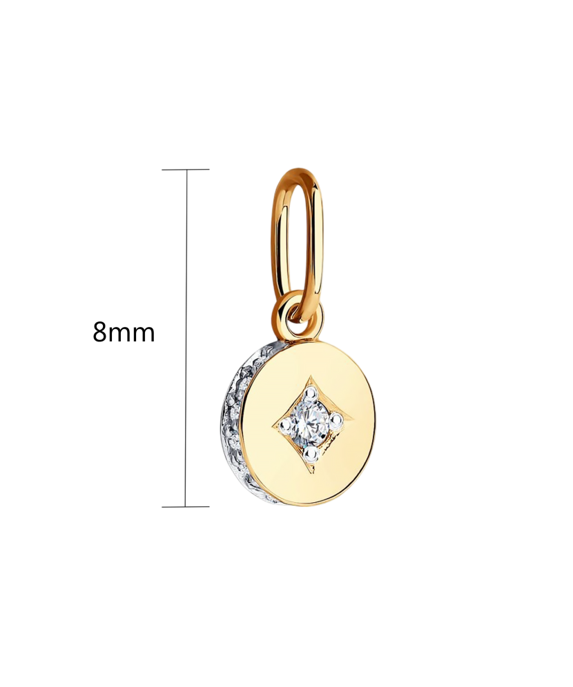 Gold pendant with zirconium