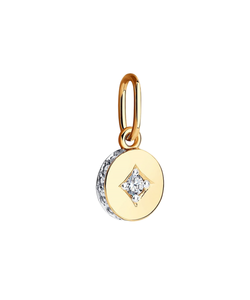 Gold pendant with zirconium