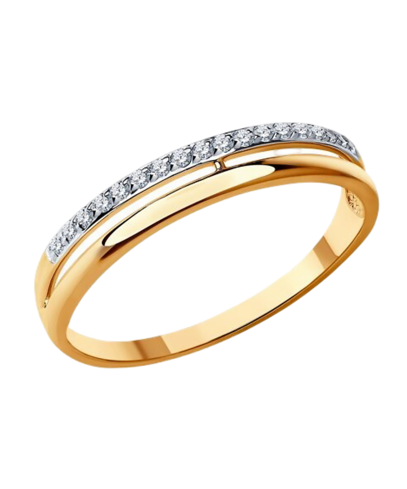 Gold ring with zircons