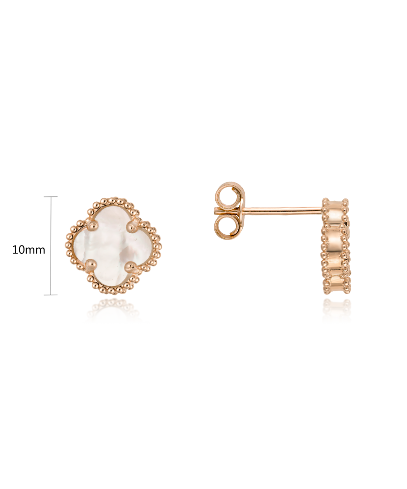 Gold earrings with mother of pearl