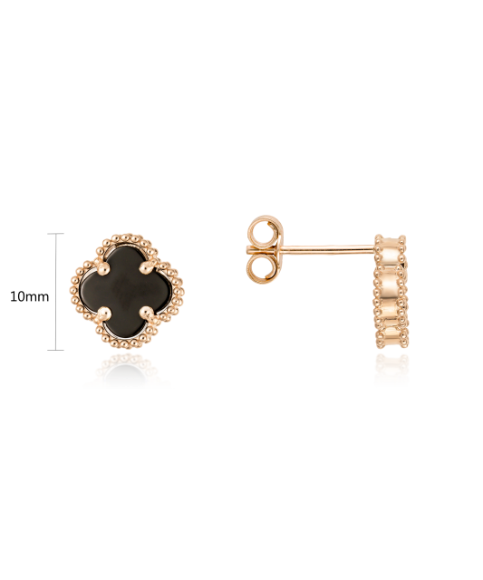 Gold earrings with enamel